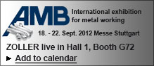 ZOLLER live at AMB - International exhibition for metal working, 18. - 22. Sept. 2012, Messe Stuttgart