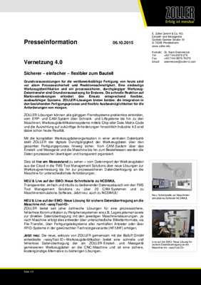 Presseinformation: EMO 2015