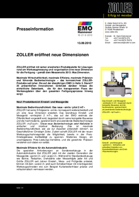 Presseinformation: EMO 2013