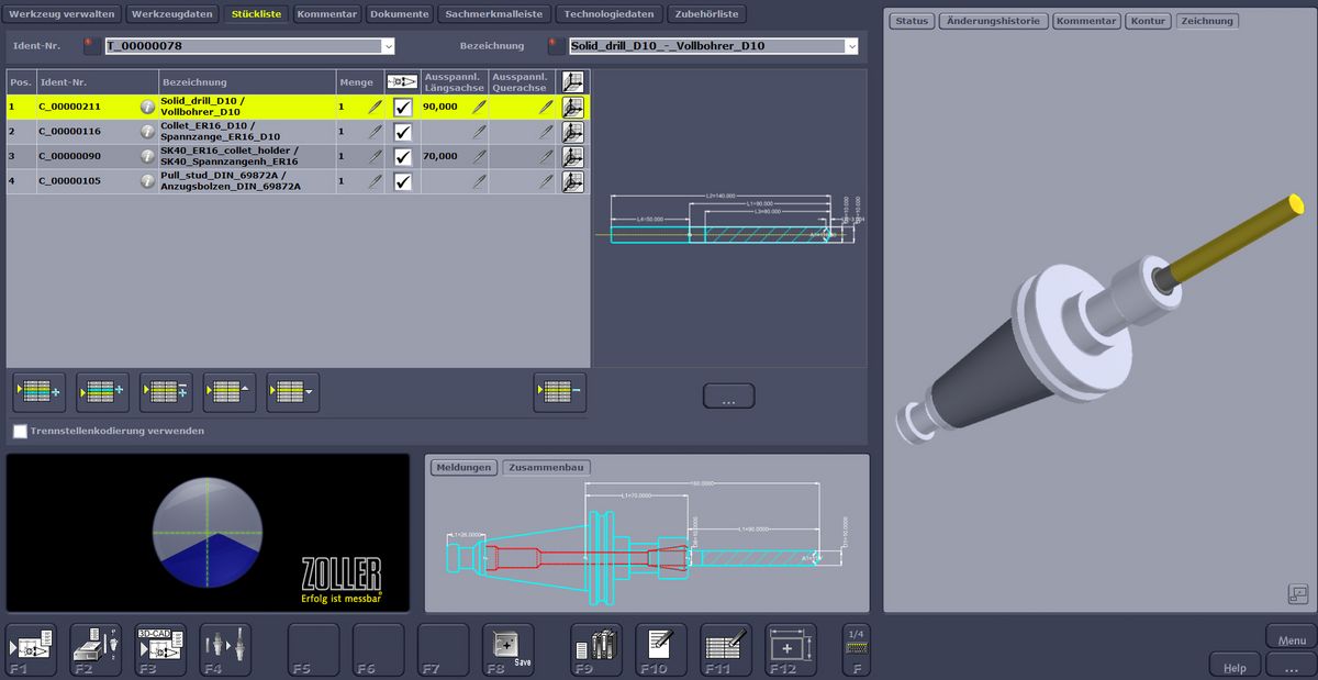 Outils complets ZOLLER