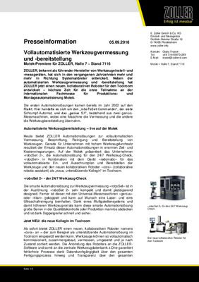 Presseinformation: Motek 2018