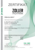 Zertifikat VDA 6.4