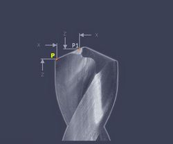 Spitzenwinkel mit Hohlschliff <p>Messprogramm zur Ermittlung des Spitzenwinkels mithilfe von 2 Punkten.</p>
