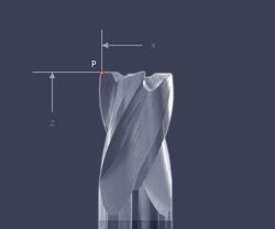垂直と水平寸法,角度と投影 <p>バルブシート加工用リーマーを測定するための測定プログラム。</p>
