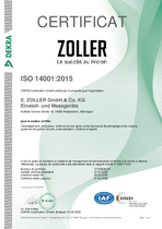 Certificat ISO 14001 