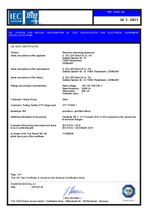 Certificate electrical measuring equipment