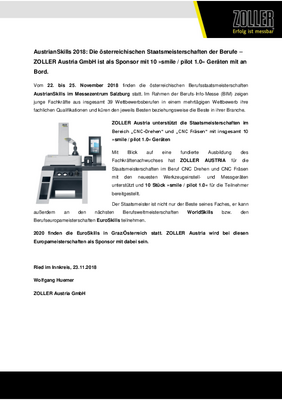 Pressemitteilung: AustrianSkills 2018